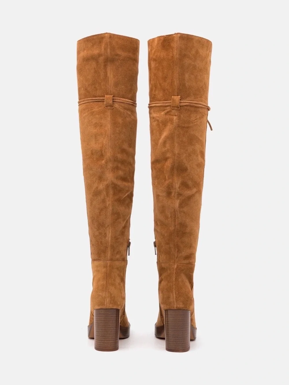Free People Tall Suede Over-the-Knee Boots in Camel Tan